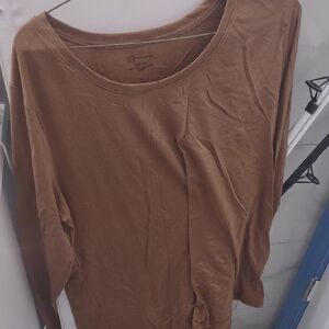 No Boundaries Tan Relaxed 3/4 Sleeve Blouse